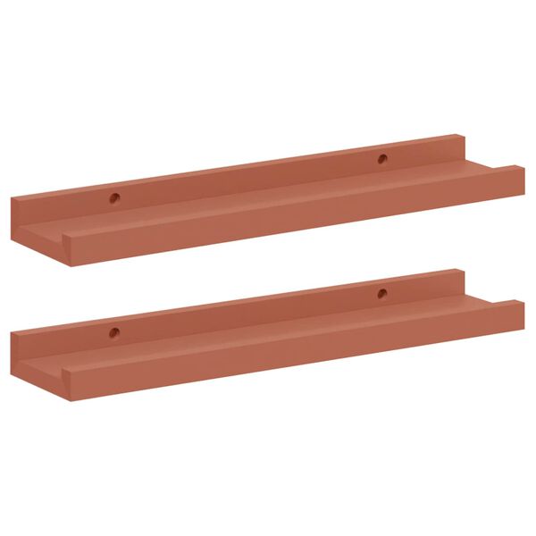 vidaXL Vegghylla me&eth; hillu 2 pcs Rau&eth;ur 40 x 9 x 3 cm Samsettur vi&eth;ur