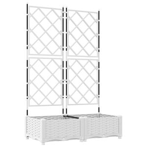 vidaXL Gar&eth;pl&ouml;ntukassi 2 pcs Hv&iacute;tt 80 x 40 x 125,5 cm St&aacute;l