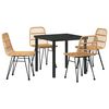 vidaXL Gar&eth;ur bor&eth;sett 5 pcs Br&uacute;nn Dufth&uacute;&eth;a&eth; st&aacute;l