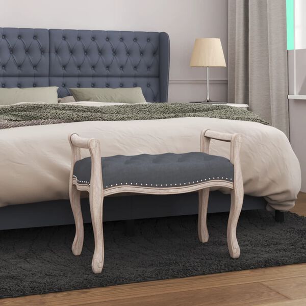 vidaXL Bekkur D&ouml;kkgr&aacute;r 80x45x60 cm Flauel