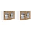 vidaXL Eldh&uacute;s sk&aacute;pur 2 pcs Artisan Eik 60 x 31 x 40 cm Samsettur vi&eth;ur