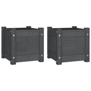 vidaXL Gr&oacute;&eth;urker &iacute; Gar&eth;inn 2 stk. Gr&aacute; 31x31x31 cm Gegnheil Fura