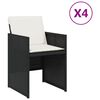 vidaXL Gar&eth;st&oacute;lar me&eth; Sessum 4 stk. Svart P&oacute;l&yacute;rattan