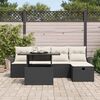 vidaXL Gar&eth;s&oacute;fa sett me&eth; p&uacute;&eth;i me&eth; geymslu 6 pcs Svartur Poly rattan