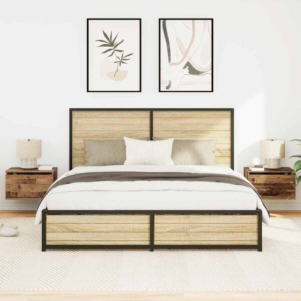 vidaXL Veggfestur n&aelig;turb&uacute;r 2 pcs Gamalt timbur Samsettur vi&eth;ur