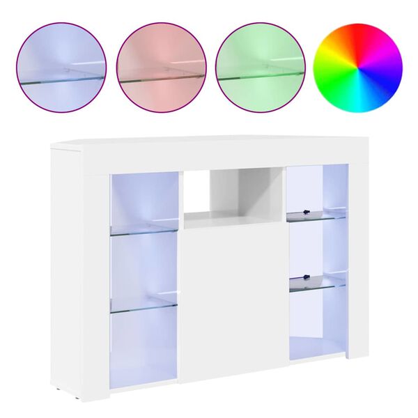 vidaXL Horn LED sj&oacute;nvarpssk&aacute;pur Vegghengt H&aacute;rglans hv&iacute;tur 100x40x68cm