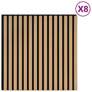 vidaXL Acoustic Wall Panels 8 stk Rimlar 60,5x60 cm Eik spónn