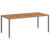 vidaXL Gar&eth;bor&eth; 190x90x75 cm P&oacute;l&yacute;rattan og Akas&iacute;uvi&eth;ur Gr&aacute;tt