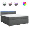 vidaXL H&oacute;lfa&eth; Springr&uacute;m me&eth; D&yacute;nu D&ouml;kkgr&aacute;tt 200x200 cm Efni