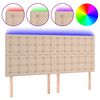 vidaXL LED h&ouml;fu&eth;gafl 200x5x118/128 cm Cappuccino-br&uacute;nt Le&eth;url&iacute;ki