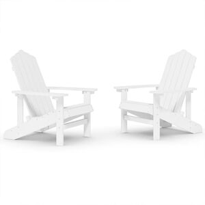 vidaXL Adirondack Gar&eth;st&oacute;lar 2 stk. HDPE Hv&iacute;tir