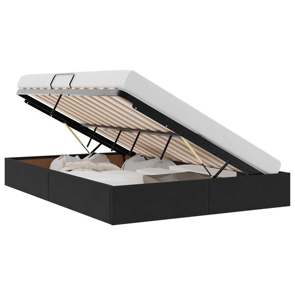 vidaXL Geymslu R&uacute;m me&eth; h&ouml;fu&eth;gafl Svartur 135 x 190 cm Flauel