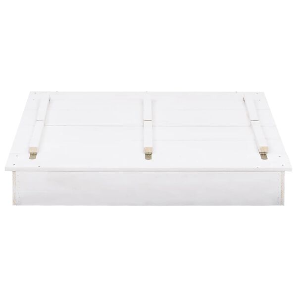 vidaXL Sandkassi Þinur Hvítur 95x90x15 cm