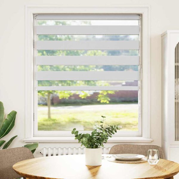 vidaXL Zebra Gard&iacute;na Hv&iacute;tt 110x100cm Efni Breidd 105,9 cm P&oacute;l&yacute;ester