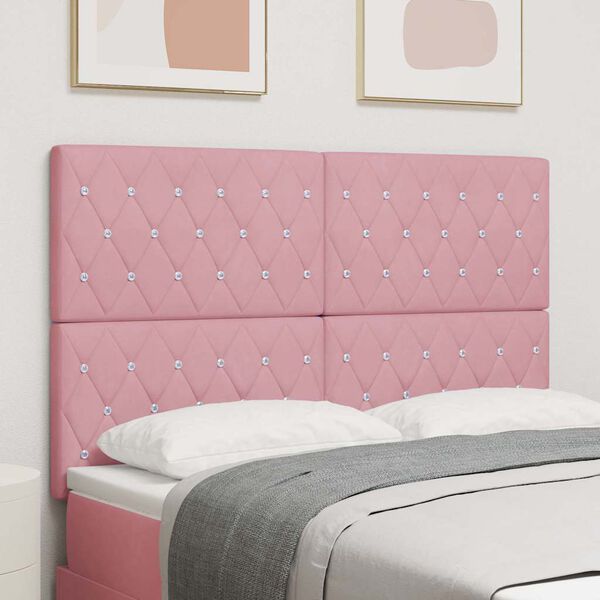 vidaXL LED h&ouml;fu&eth; Me&eth; LED r&aelig;ma lj&oacute;sum Bleikur 144 cm P&oacute;l&yacute;ester