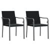 vidaXL Gar&eth;st&oacute;lar me&eth; Sessum 2 stk. Svartur 56x59x84 cm P&oacute;l&yacute;rattan
