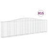 vidaXL Bogadregnir Grj&oacute;tkassar 15 stk. 400x30x100/120cm Sinkh&uacute;&eth;a&eth; J&aacute;rn