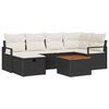 vidaXL Gar&eth;s&oacute;fa sett me&eth; p&uacute;&eth;i me&eth; geymslu 7 pcs Svartur Poly rattan