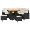 vidaXL Gar&eth;s&oacute;fa sett me&eth; p&uacute;&eth;i 8 pcs Svartur p&oacute;l&yacute;rattan