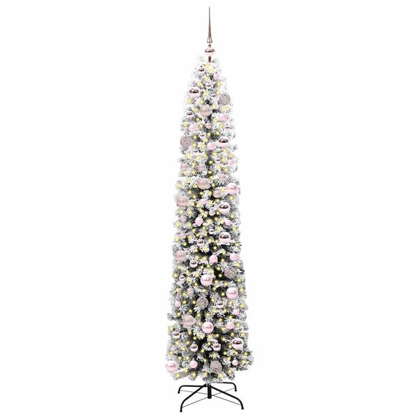 vidaXL Gervi j&oacute;latr&eacute; me&eth; 300 LED Gr&aelig;nn 180 cm PVC, st&aacute;l og plast