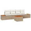 vidaXL Gar&eth;s&oacute;fa sett me&eth; p&uacute;&eth;i 5 pcs Drapplita&eth;ur Poly rattan