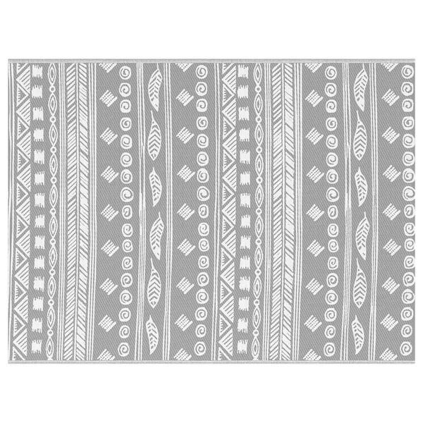 vidaXL Útivistarteppi Paisley ARAKIL Grár og hvítur 400 × 300 cm