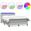 vidaXL H&oacute;lfa&eth; Springr&uacute;m me&eth; D&yacute;nu og LED Lj&oacute;sgr&aacute;r 160x220 cm Flauel