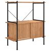 vidaXL 3ja H&aelig;&eth;a Hillueining me&eth; Sk&aacute;p 80x40x92 cm St&aacute;li/Samsettur Vi&eth;ur