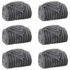 vidaXL &THORN;eppi 6 pcs D&ouml;kk gr&aacute; 200 x 150 cm Fl&iacute;s