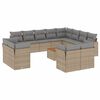 vidaXL 13 Hluta Gar&eth;s&oacute;fasett me&eth; Sessum Drapplita&eth; P&oacute;l&yacute;rattan
