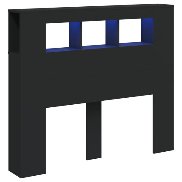 vidaXL LED H&ouml;f&eth;agafl Svartur 120x18,5x103,5 cm Samsettur Vi&eth;ur