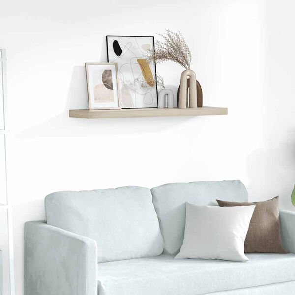 vidaXL Vegghilla me&eth; Sk&uacute;ffu Eikarlitu&eth; 90x23,5x3,8 cm MDF