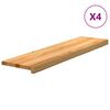 vidaXL tr&ouml;ppur 4 stk lj&oacute;sbr&uacute;nt 100x25x2 cm gegnheil vi&eth;ar eik