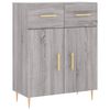 vidaXL Skenkur Gr&aacute;r Sonoma Eik 69,5x34x90 cm Samsettur Vi&eth;ur