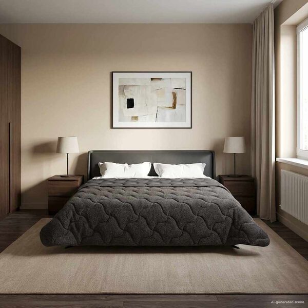 vidaXL Full &aacute;rs d&yacute;na Antras&iacute;t 220 x 260 cm Microfiber og Teddy f&oacute;&eth;ri&eth;