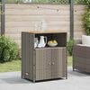 vidaXL Cabinet me&eth; hillu Gr&aacute;r 70 x 50 x 87 cm P&oacute;l&yacute;ester og Roly Rattan