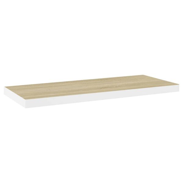 vidaXL Vegghengdar Hillur 4 stk. Eik og Hv&iacute;tur 80x23,5x3,8 cm MDF