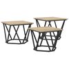 vidaXL S&oacute;fabor&eth; 3 pcs Sonoma Eik Vinnslutr&eacute; og st&aacute;li