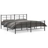 vidaXL R&uacute;mgrind &uacute;r M&aacute;lmi me&eth; H&ouml;fu&eth;gafli & F&oacute;tagafli Sv&ouml;rt 193x203 cm