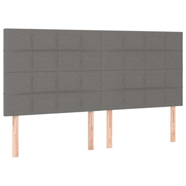 vidaXL LED h&ouml;fu&eth;gafl D&ouml;kkgr&aacute;tt 200x5x118/128 cm Efni