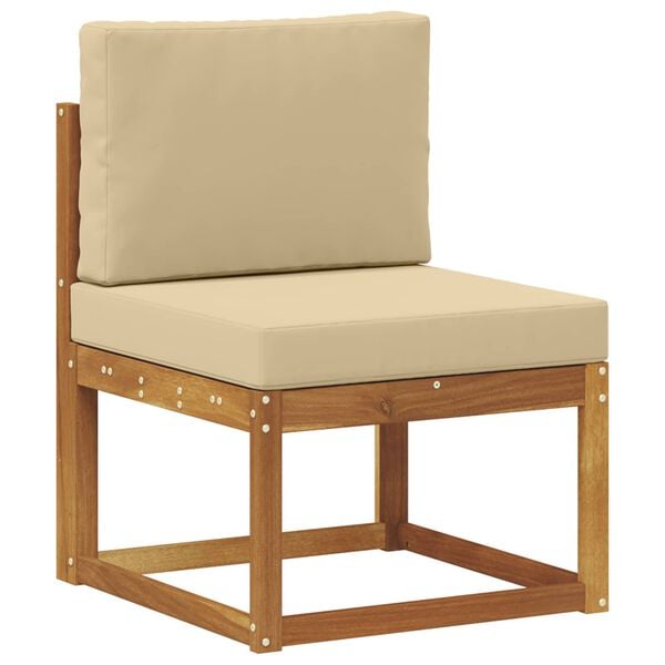 vidaXL &Uacute;ti s&oacute;fasett me&eth; p&uacute;&eth;i 6 pcs N&aacute;tt&uacute;rulegt og B&eacute;ig Hrein akas&iacute;utr&eacute;