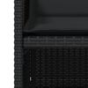 vidaXL Garðstólar með Sessum 4 stk. Svart Pólýrattan