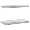 vidaXL Vegghillur 2 stk. 50x23,5 cm Silfurlita&eth; Ry&eth;fr&iacute;tt St&aacute;l