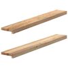 vidaXL gluggasyllur 2 stk &Oacute;me&eth;h&ouml;ndlu&eth; 110x15x2 cm gegnheil vi&eth;ar eik