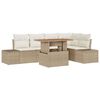 vidaXL Gar&eth;ur bor&eth;sett me&eth; p&uacute;&eth;i 6 pcs Beige og krem