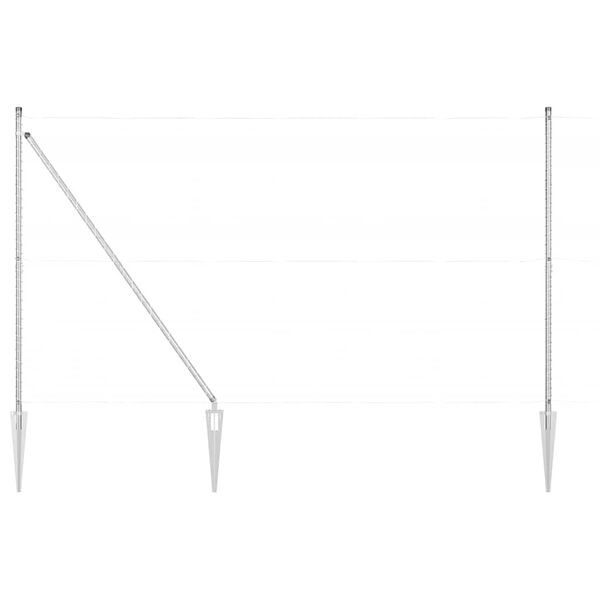 vidaXL Girðingarpóstar 7 pcs Silfur Ø32mm 170 cm Sinkhúðað stál