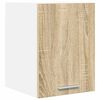 vidaXL Vegghengdur sk&aacute;pur me&eth; hur&eth; Sonoma eik og hv&iacute;t 30 x 31 x 40 cm