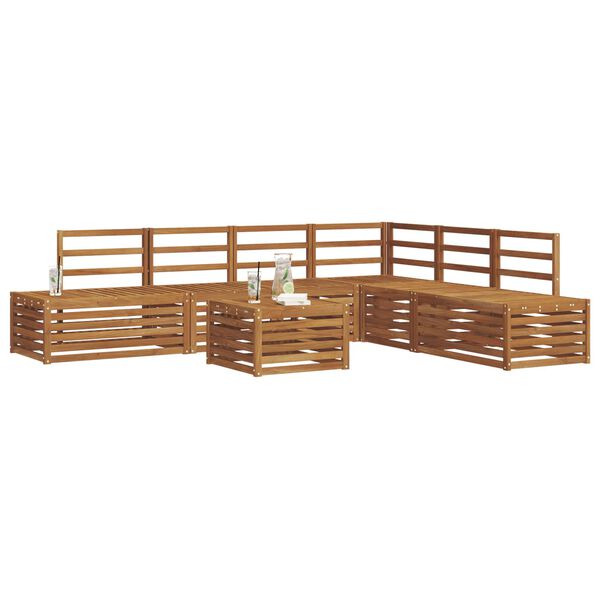 vidaXL &Uacute;ti s&oacute;fasett 7 Stykki N&aacute;tt&uacute;rulegur Hrein akas&iacute;utr&eacute;