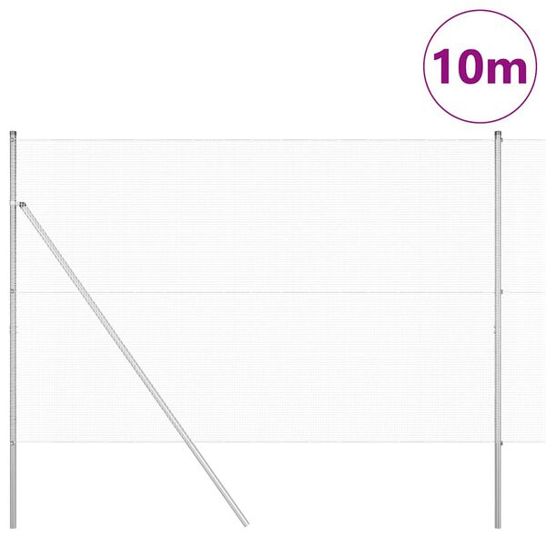 vidaXL Gir&eth;ingarp&oacute;stur Silfur 10 x 1,5 m (12 x 12 mm net) St&aacute;l