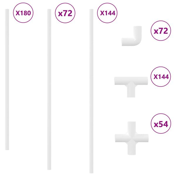 vidaXL PVC r&ouml;r 29 pcs Hv&iacute;tt PP og PE